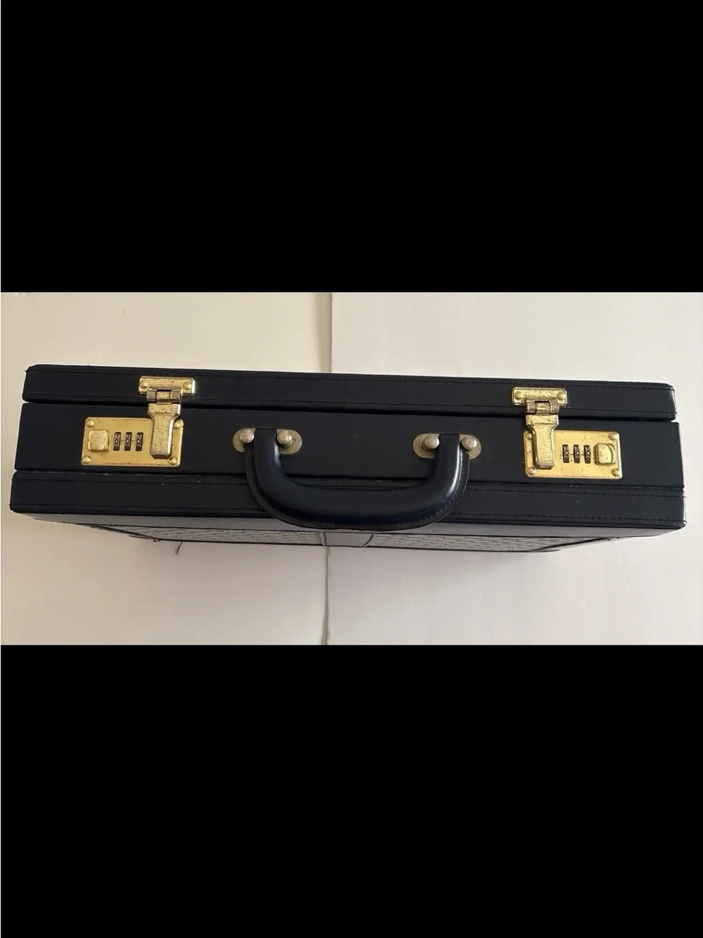 Authentic Gucci Monogram Canvas Top Handle Bag Briefcase in Navy & Beige